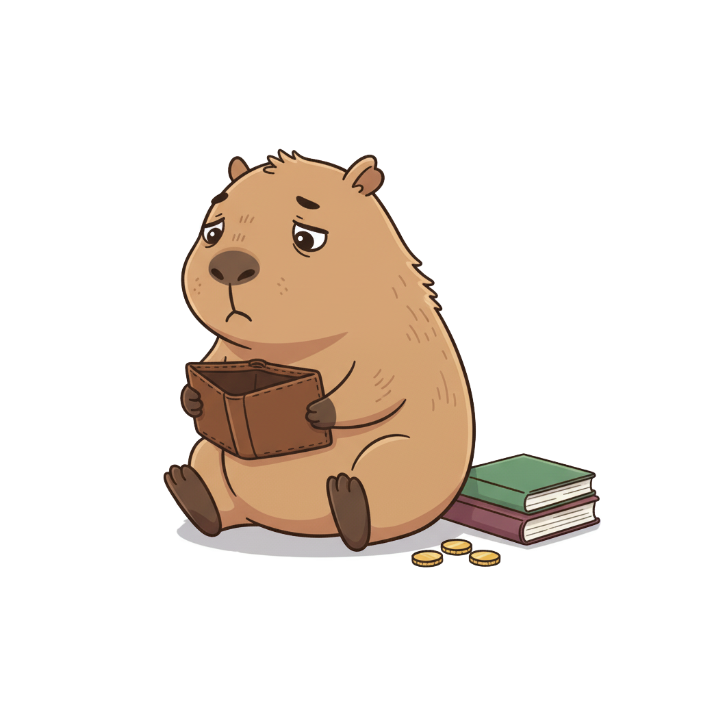 Capivara triste com preços altos